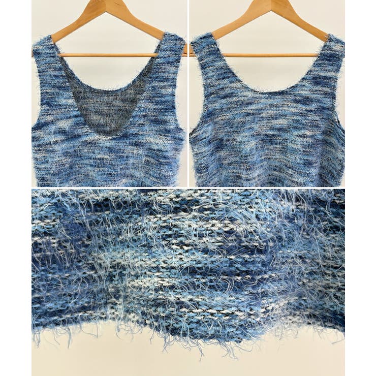 【前後2WAY】ミックスシャギーニットベスト | futier land | 詳細画像8 