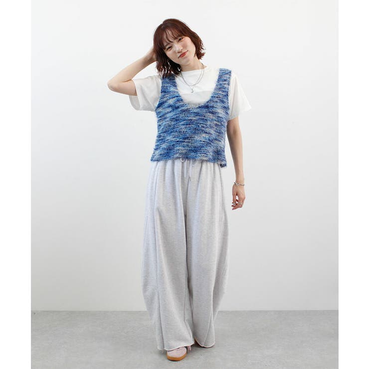 【前後2WAY】ミックスシャギーニットベスト | futier land | 詳細画像9 