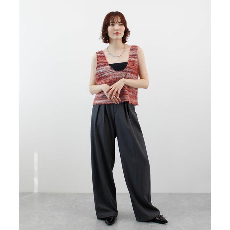 【前後2WAY】ミックスシャギーニットベスト | futier land | 詳細画像17 