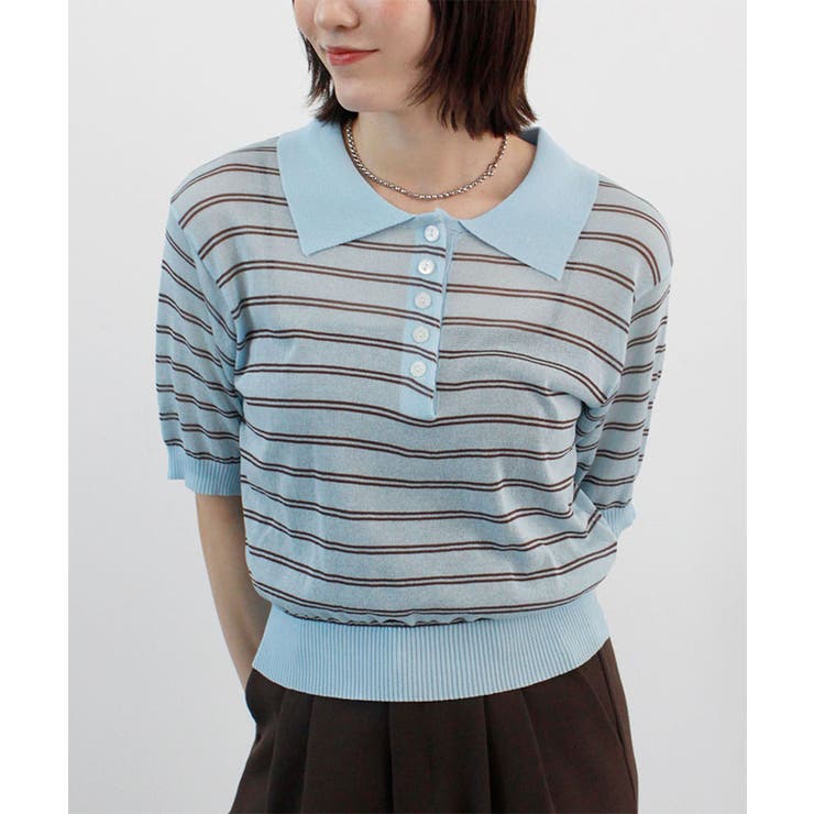 ボーダーシアーポロニット | futier land | 詳細画像13 