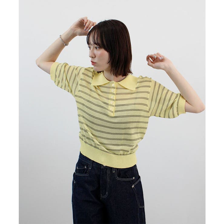 ボーダーシアーポロニット | futier land | 詳細画像19 