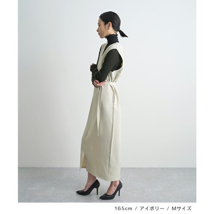 [前後2way]ベルト付きロングワンピース | futier land | 詳細画像7 