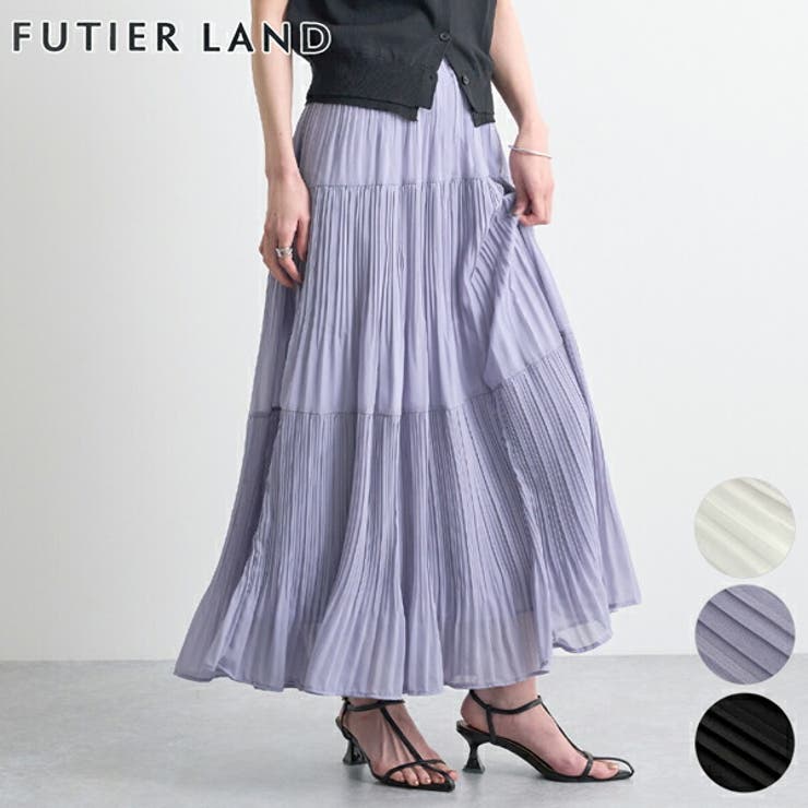 ブルーグレー | プリーツロングスカート | futier land