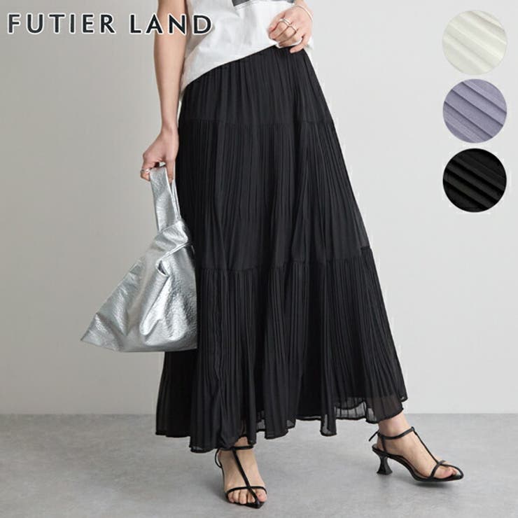 ブラック | プリーツロングスカート | futier land