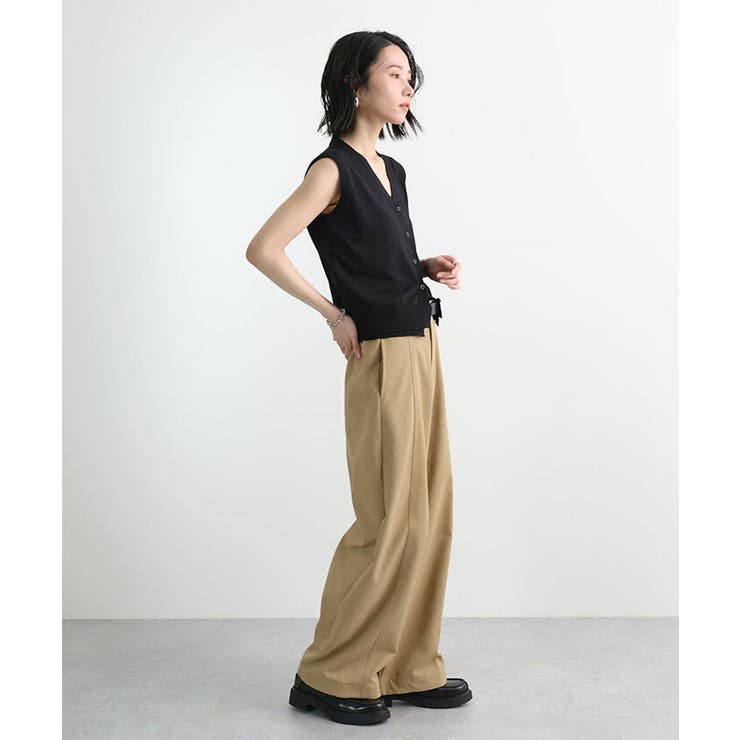 切り替えワイドカーブスラックスパンツ | futier land | 詳細画像10 