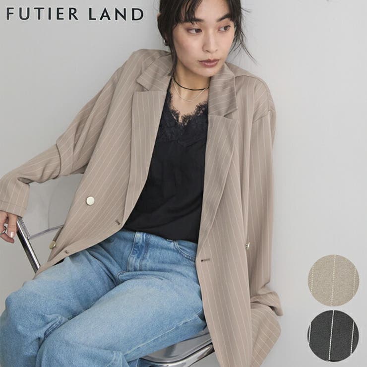 ストライプテーラードジャケット | futier land | 詳細画像1 