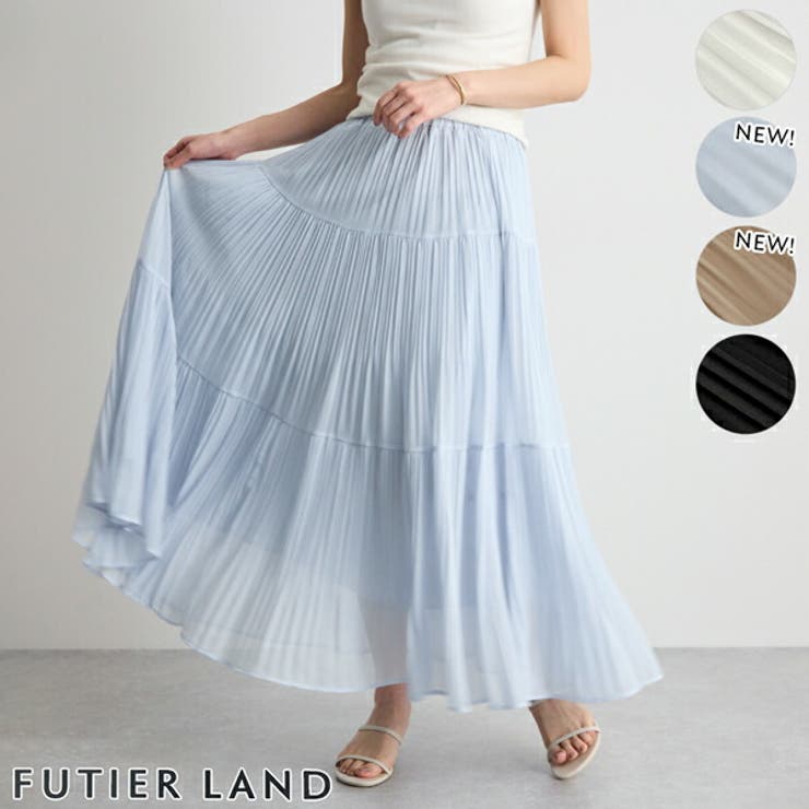 ライトブルー | プリーツロングスカート | futier land