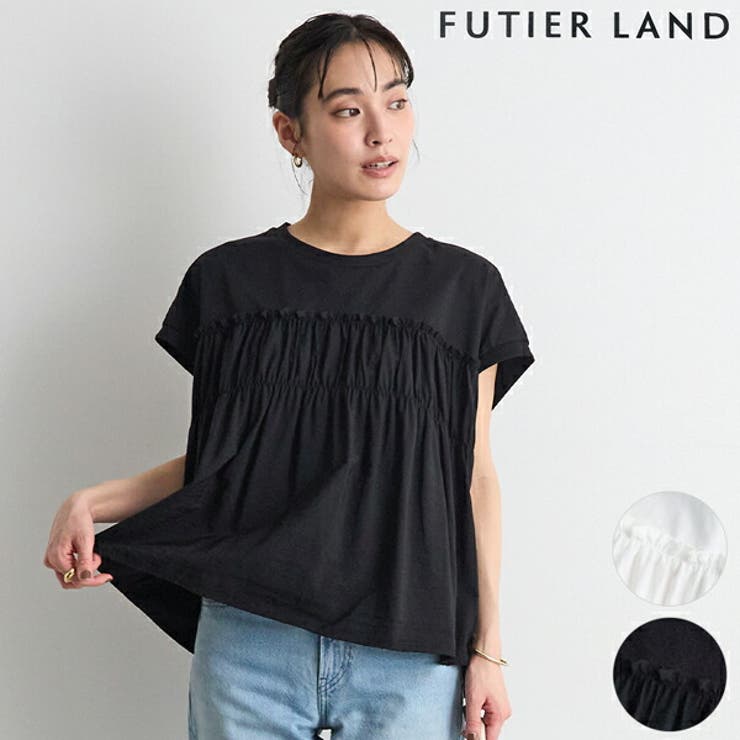 ブラック | レース付きノースリーブTシャツ | futier land