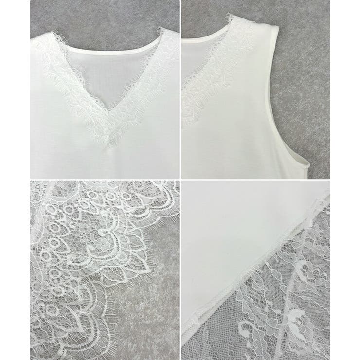 レース付きノースリーブTシャツ | futier land | 詳細画像7 
