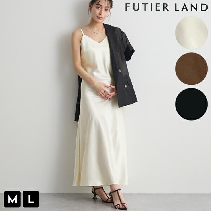オフホワイト | サテンキャミワンピース | futier land