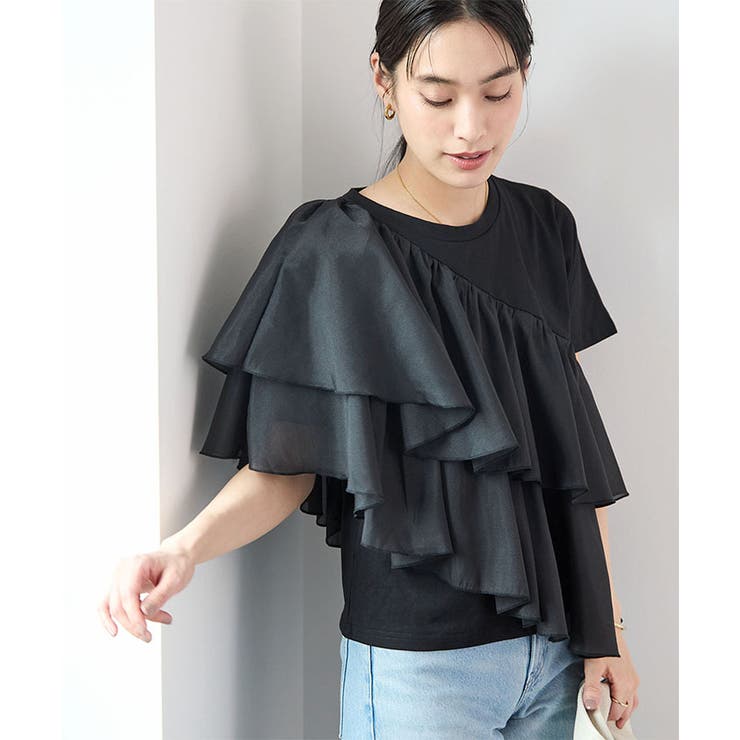 ブラック×ブラック | シフォンドッキングトップス | futier land