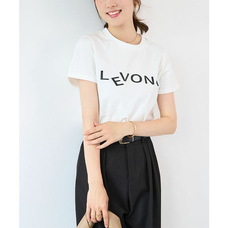 ホワイト | LEVONAロゴコンパクトTシャツ | futier land