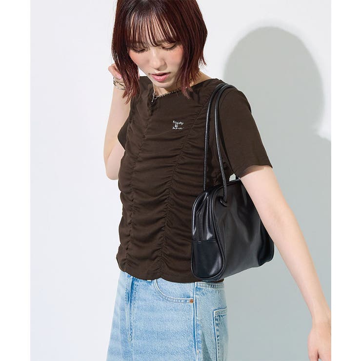 ブラウン | ギャザーTシャツ | futier land