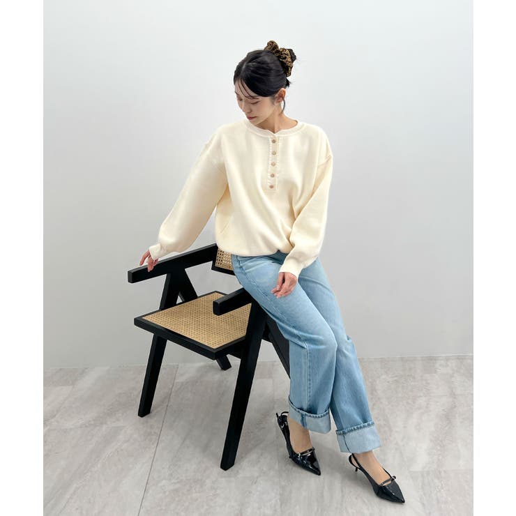 ゴールドボタンが映える。ヘンリーネックニットPO | futier land | 詳細画像35 