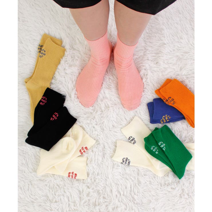 《ABYS》配色ロゴがアクセント。配色ロゴ刺繍ソックス | futier land | 詳細画像36 