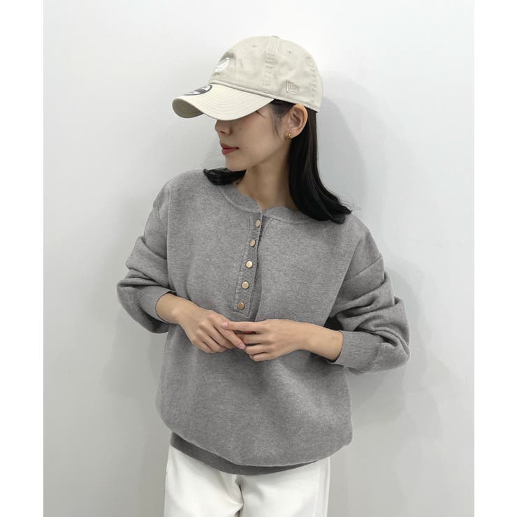 ゴールドボタンが映える。ヘンリーネックニットPO | futier land | 詳細画像25 