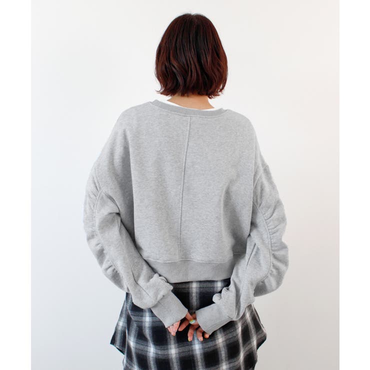 《ABYS》ふんわり袖で魅せる。袖シャーリング裏起毛スウエット | futier land | 詳細画像36 