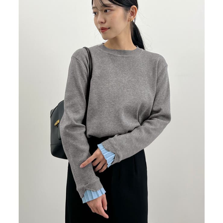 大人さりげないバイカラー。袖フリルニットトップス | futier land | 詳細画像29 