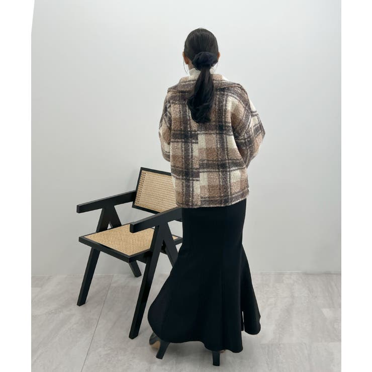 季節感をプラス。チェック柄ボアコート | futier land | 詳細画像13 