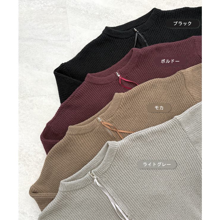 前後２wayでも華やぐ。zip付ミニ丈ニットワンピース | futier land | 詳細画像3 