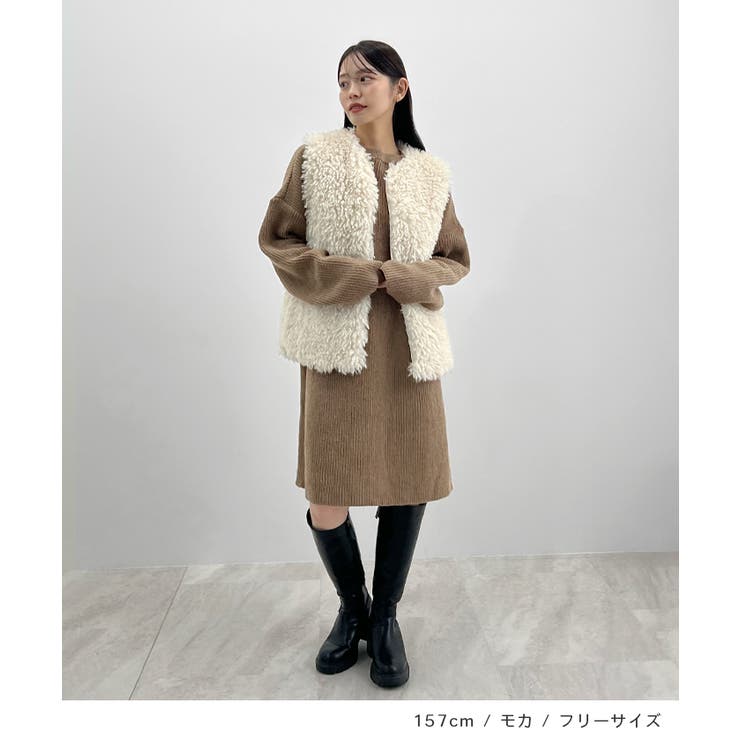 前後２wayでも華やぐ。zip付ミニ丈ニットワンピース | futier land | 詳細画像10 