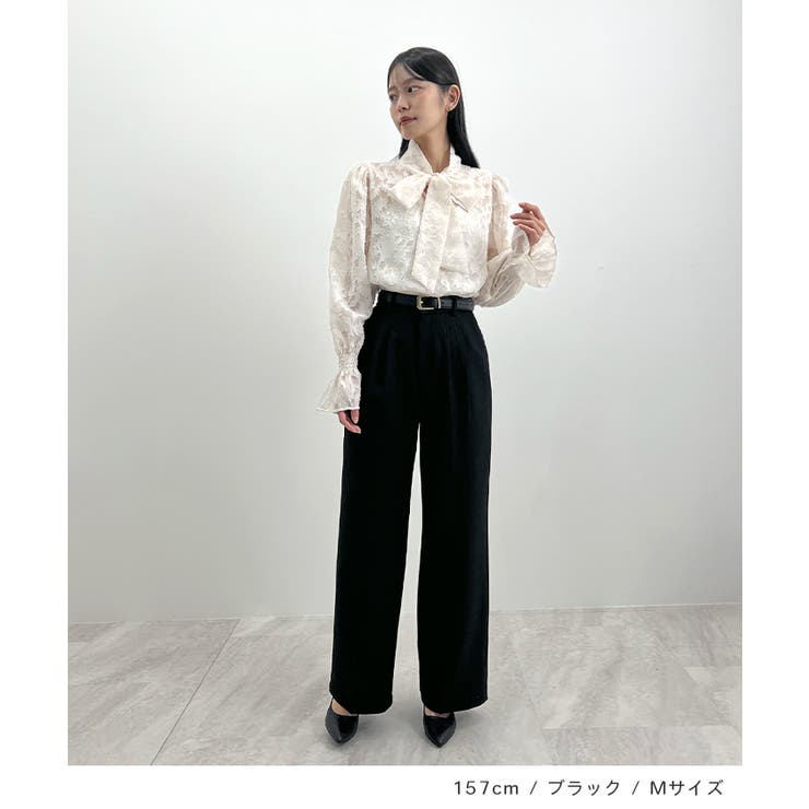 脚長シルエットが叶う。ウールライクツータックワイドパンツ | futier land | 詳細画像6 