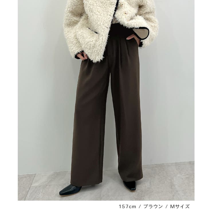 脚長シルエットが叶う。ウールライクツータックワイドパンツ | futier land | 詳細画像7 