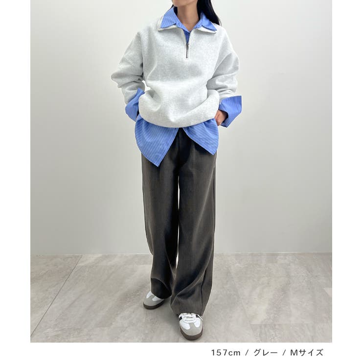 脚長シルエットが叶う。ウールライクツータックワイドパンツ | futier land | 詳細画像8 