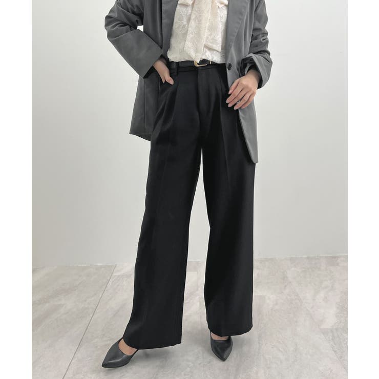 脚長シルエットが叶う。ウールライクツータックワイドパンツ | futier land | 詳細画像10 