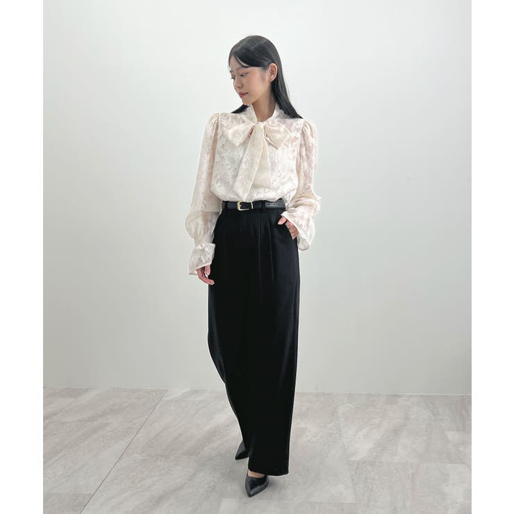 脚長シルエットが叶う。ウールライクツータックワイドパンツ | futier land | 詳細画像13 