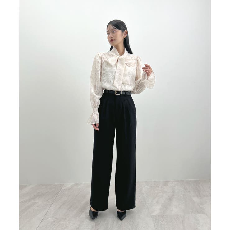 脚長シルエットが叶う。ウールライクツータックワイドパンツ | futier land | 詳細画像14 