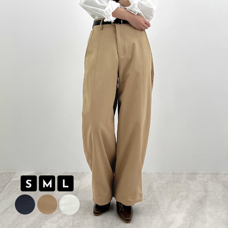 切り替えワイドカーブスラックスパンツ[品番：FI000009149]｜futier