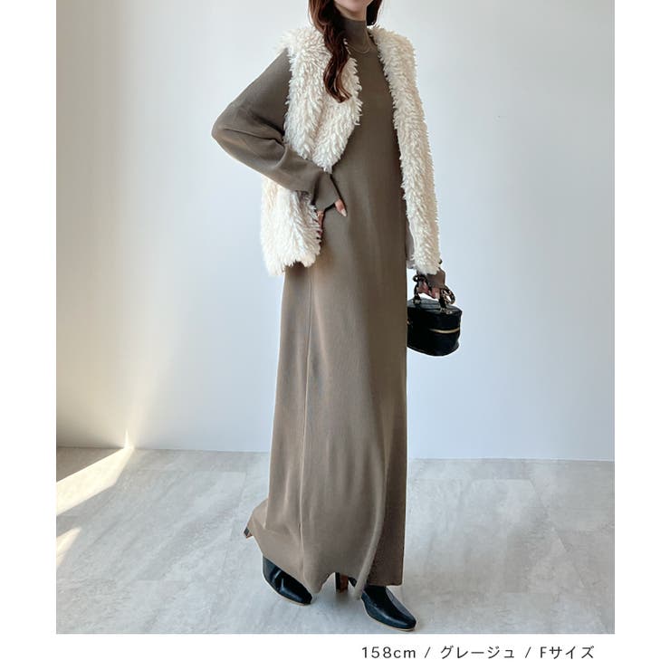 大人オーラが漂う上品さ。ハイネックニットロングワンピース | futier land | 詳細画像7 