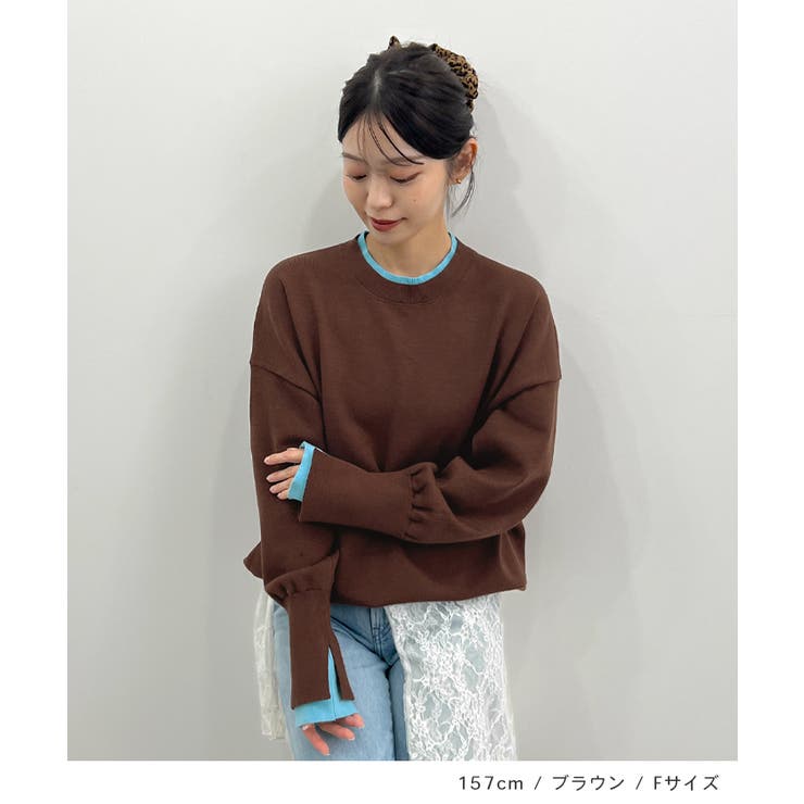 品よく着映える。配色レイヤード風ニット | futier land | 詳細画像6 