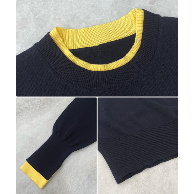 品よく着映える。配色レイヤード風ニット | futier land | 詳細画像9 