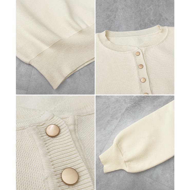 ゴールドボタンが映える。ヘンリーネックニットPO | futier land | 詳細画像9 