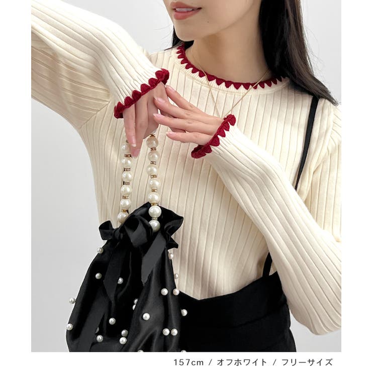 配色ステッチリブニット | futier land | 詳細画像6 