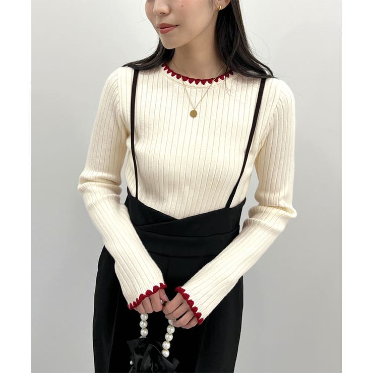 配色ステッチリブニット | futier land | 詳細画像4 