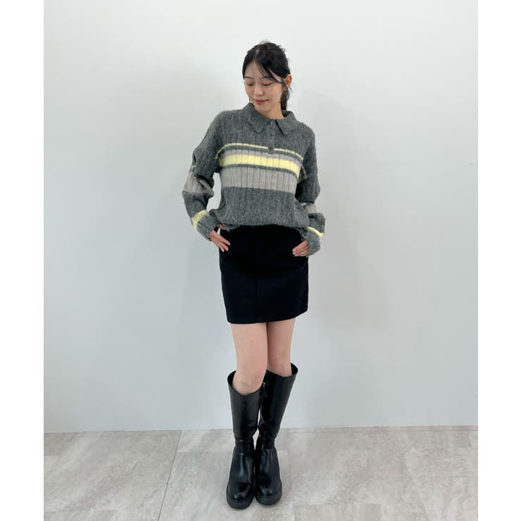 ふわっと包まれる幸せニット。アルパカタッチボーダーポロニット | futier land | 詳細画像22 