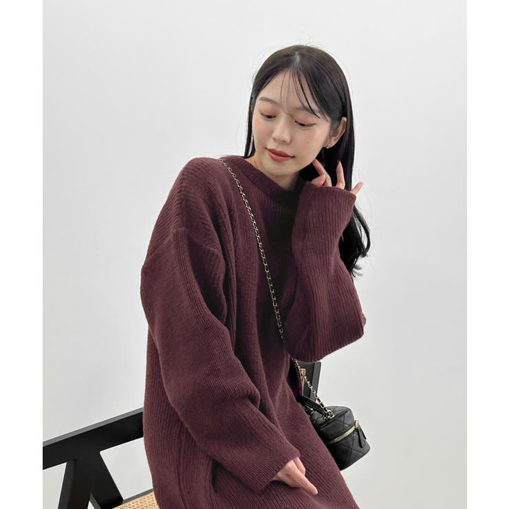 前後２wayでも華やぐ。zip付ミニ丈ニットワンピース | futier land | 詳細画像21 