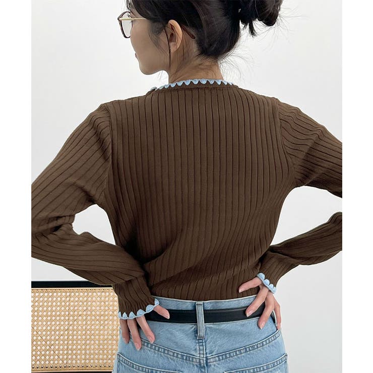 配色ステッチリブニット | futier land | 詳細画像13 