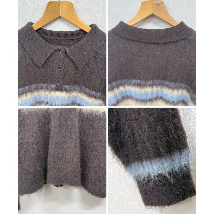 ふわっと包まれる幸せニット。アルパカタッチボーダーポロニット | futier land | 詳細画像9 