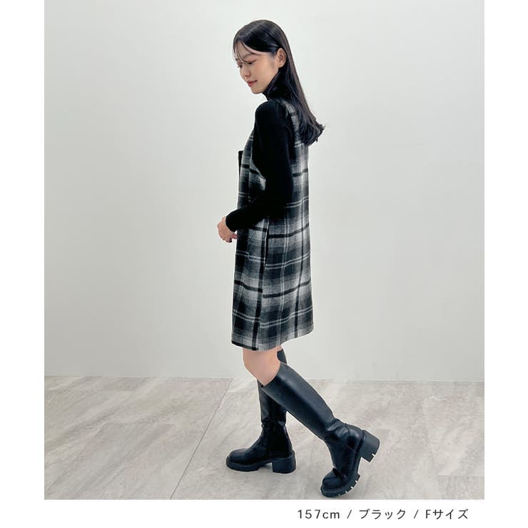 季節感たっぷり。起毛チェック柄ジャンスカ | futier land | 詳細画像7 