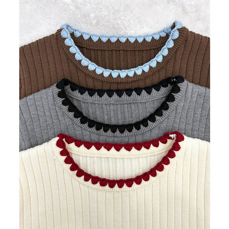 配色ステッチリブニット | futier land | 詳細画像16 