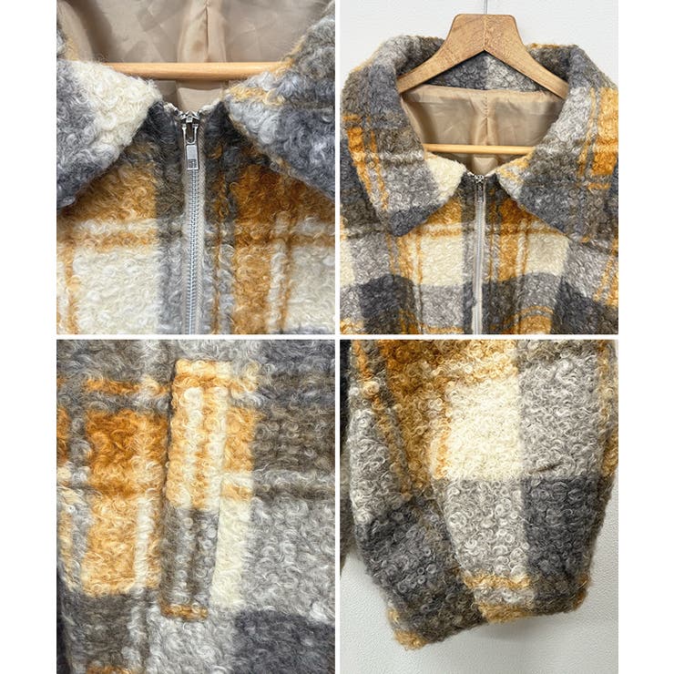 季節感をプラス。チェック柄ボアコート | futier land | 詳細画像8 