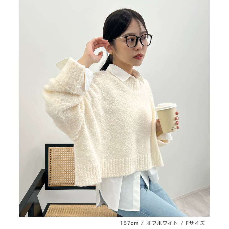 ふわふわな肌触り♪ワイドスリーブブークレニット | futier land | 詳細画像8 