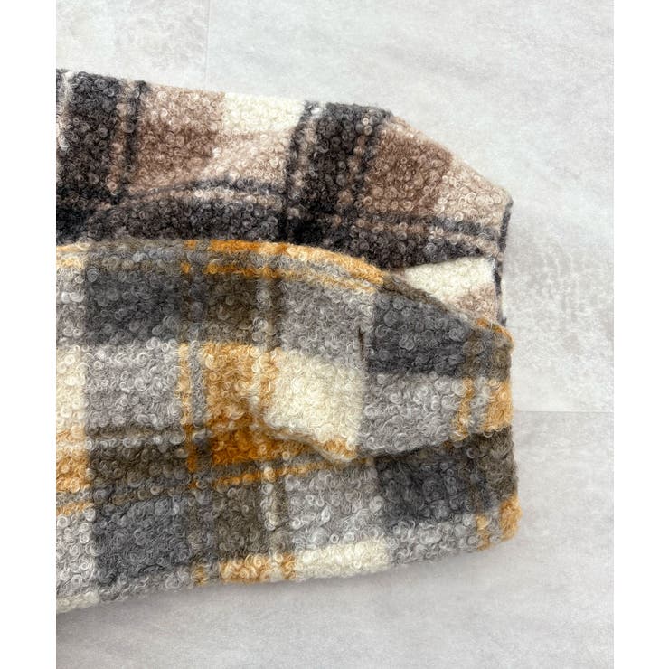 季節感をプラス。チェック柄ボアコート | futier land | 詳細画像25 