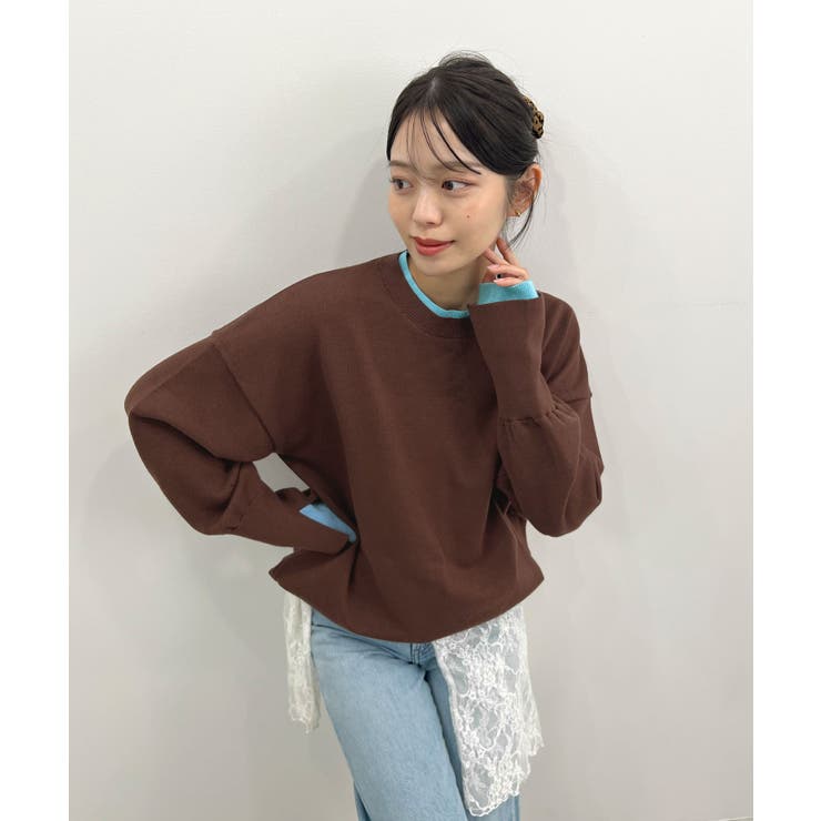 品よく着映える。配色レイヤード風ニット | futier land | 詳細画像12 