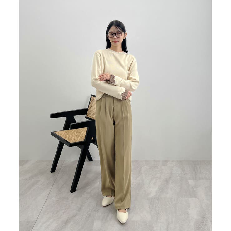 大人さりげないバイカラー。袖フリルニットトップス | futier land | 詳細画像21 