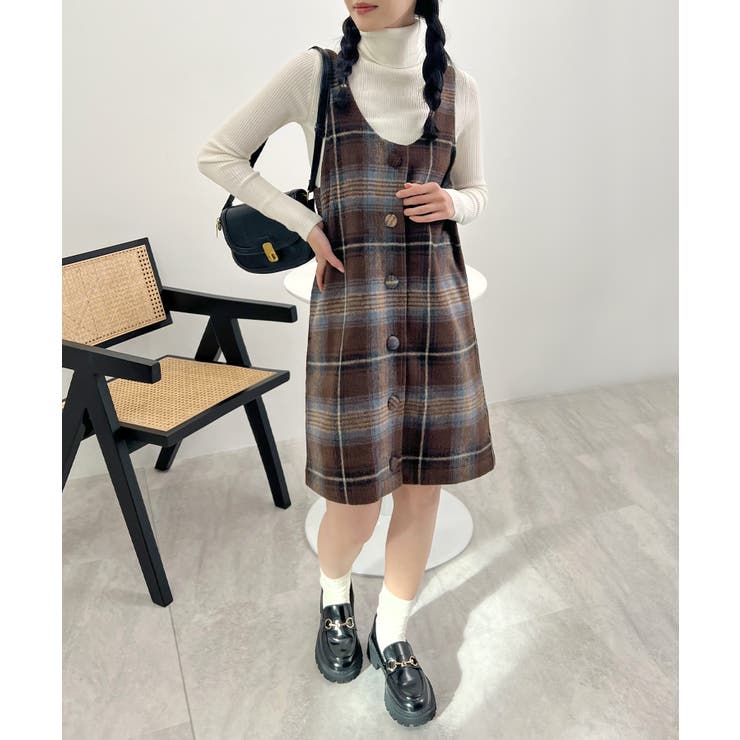 季節感たっぷり。起毛チェック柄ジャンスカ | futier land | 詳細画像23 